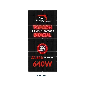 Modulo solar sine energy 640w sn-640-132mtbrp 132 cells topcon bifacial black frame - 740 un/cntr