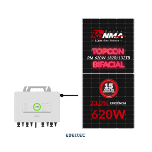 Gerador edeltec solar micro saj 20,46 kwp mon. 220v metalico (20,25k/620w bifacial)